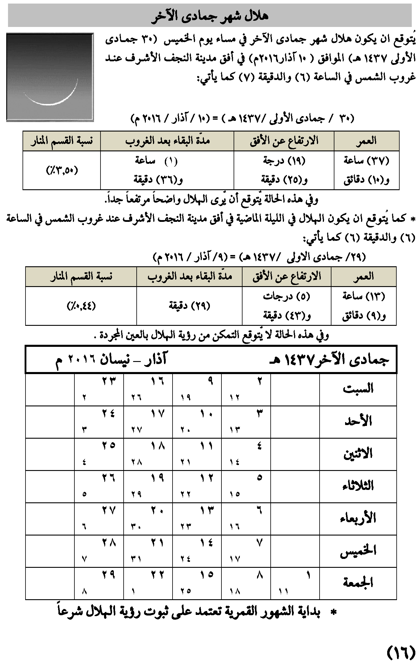 تقويم الزهراء 1443